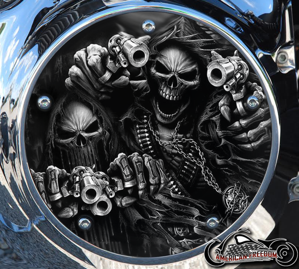 Custom Derby Cover - Gunfighter 2 B&W