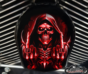 Custom Horn Cover - FU Reaper Red