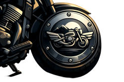Motorcycle Logo on a Derby Cover That Stands Out Motorcycle Logo on a Derby Cover That Stands Out