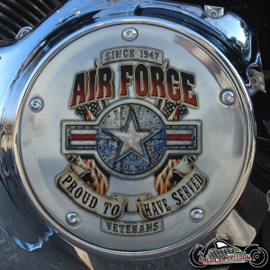 Chrome Harley Davidson Derby Cover - Proud Air Force