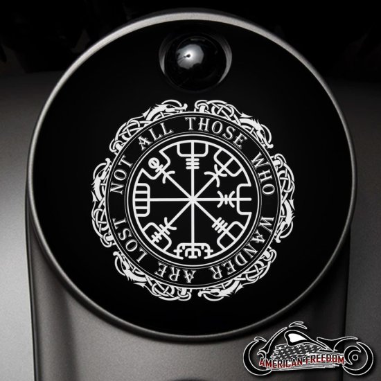 Custom Fuel Door - Not All Those Who Wander Vegvisir