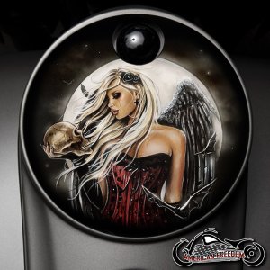 Custom Fuel Door - Skull and Moon