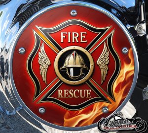 Custom Derby Cover - Fire Rescue Red