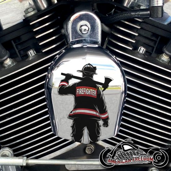 Chrome Harley Davidson Horn Cover - FireFighter