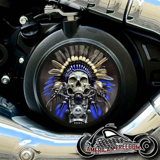 Indian 2025+ Scout Derby - Native Skull Blue