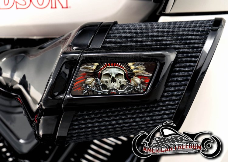 Harley 2025+ Heavy Breather Insert - Indian Skull Red