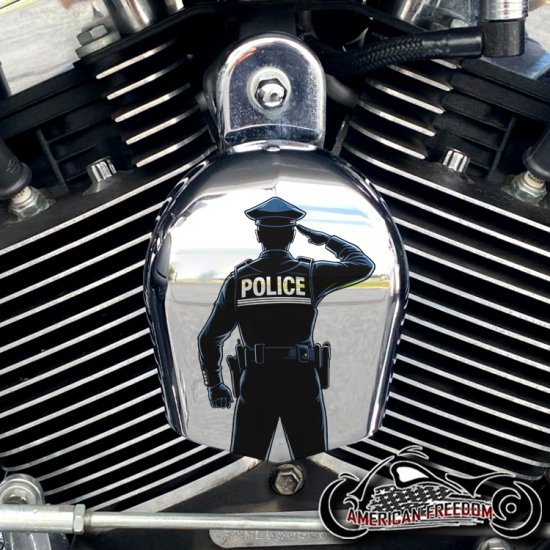 Chrome Harley Davidson Horn Cover - Police Officer