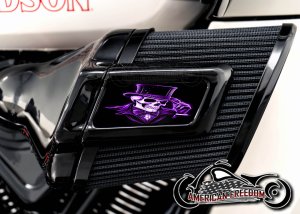 Harley 2025+ Heavy Breather Insert - Top Hat Skull Purple