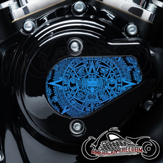 Harley Davidson VVT Timing Medallion - Aztec Calendar Blue