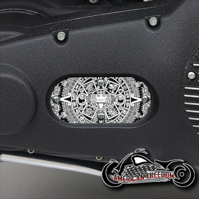 Custom Oval Inspection Cover - Aztec Calendar