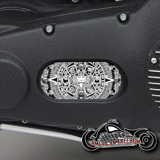 Custom Oval Inspection Cover - Aztec Calendar