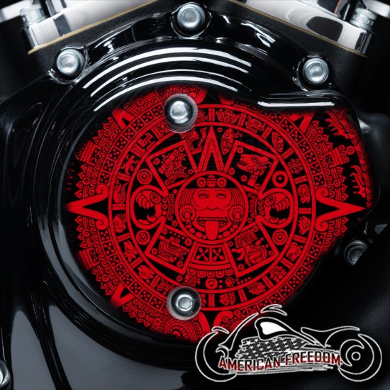 Harley Davidson VVT Cam Housing Unit - Aztec Calendar Red