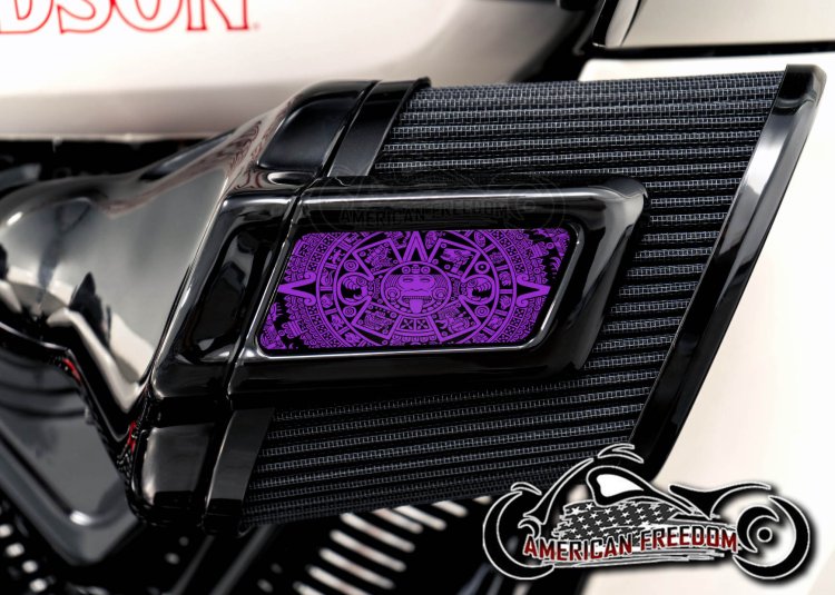 Harley 2025+ Heavy Breather Insert - Aztec Calendar Purple