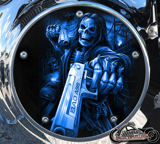 Custom Derby Cover - Bad Ass blue