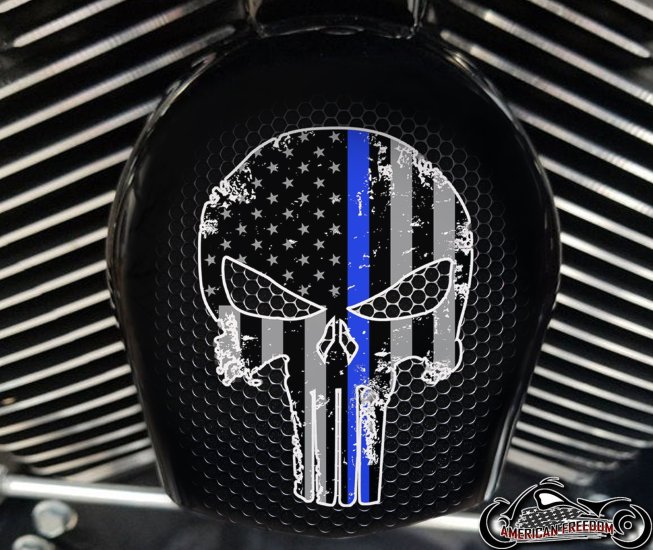 Custom Horn Cover - Punisher Thin Blue Line