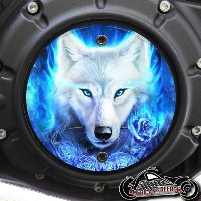 Indian Scout Derby Cover - Blue Rose Wolf