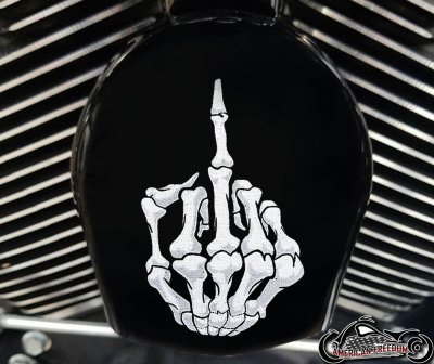 Custom Horn Cover - Boned Middle Finger