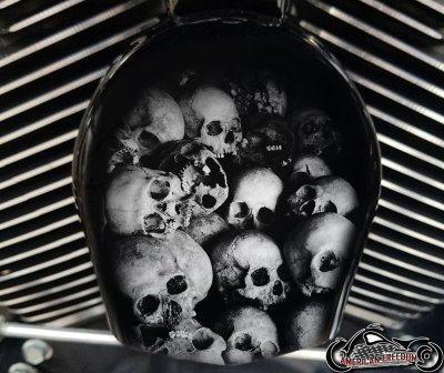 Custom Horn Cover - Skulls (B&W)