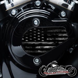 Harley Davidson VVT Timing Medallion - BW Distressed Flag