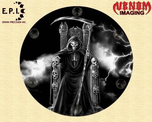 SUZUKI M109R Derby/Engine Cover - B&W Lightning Throne Reaper