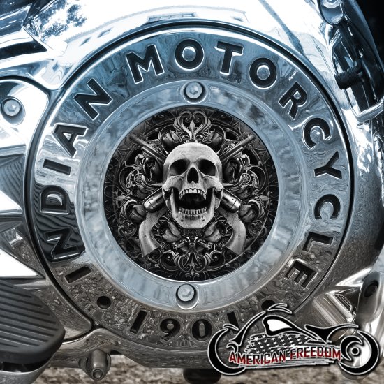 Indian Motorcycles Thunder Stroke Derby Insert - BW Skull Guns