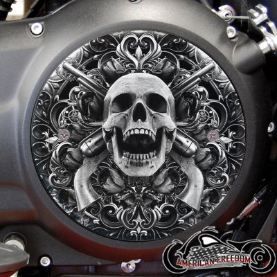 Victory Derby Cover - B&W Skull Guns