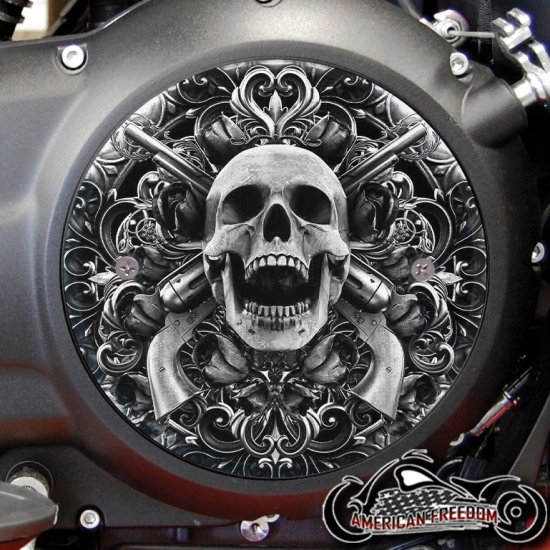 Victory Derby Cover - B&W Skull Guns