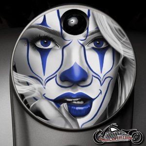 Custom Fuel Door - Chicano Girl (Blue)