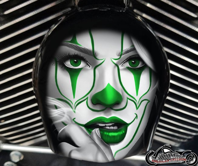 Custom Horn Cover - Chicano Girl (Green)