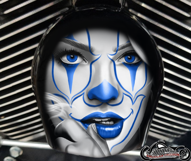 Custom Horn Cover - Chicano Girl (Blue)