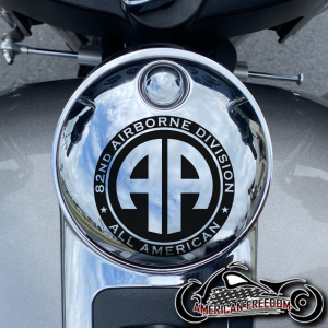 Chrome Harley Davidson Fuel Door - 82nd Airborne
