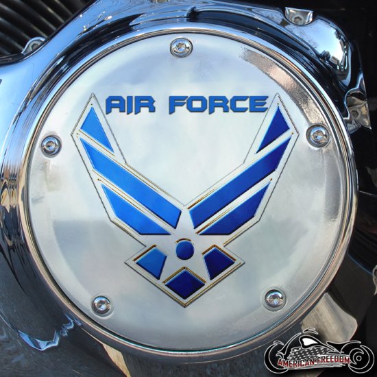 Chrome Harley Davidson Derby Cover - Air Force Wings