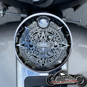 Chrome Harley Davidson Fuel Door - Aztec Calendar