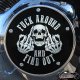 Chrome Harley Davidson Derby Cover - FAFO Skull