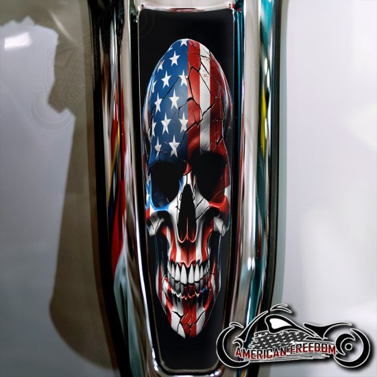 Harley 2024+ Street Glide & Road Glide Dash Insert - Flag Skull