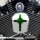 Chrome Harley Davidson Horn Cover - Dark Cross Green