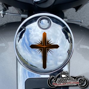 Chrome Harley Davidson Fuel Door - Dark Cross Orange
