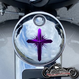 Chrome Harley Davidson Fuel Door - Dark Cross Purple