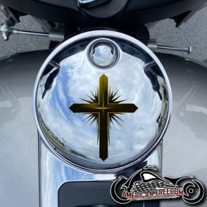 Chrome Harley Davidson Fuel Door - Dark Cross Yellow