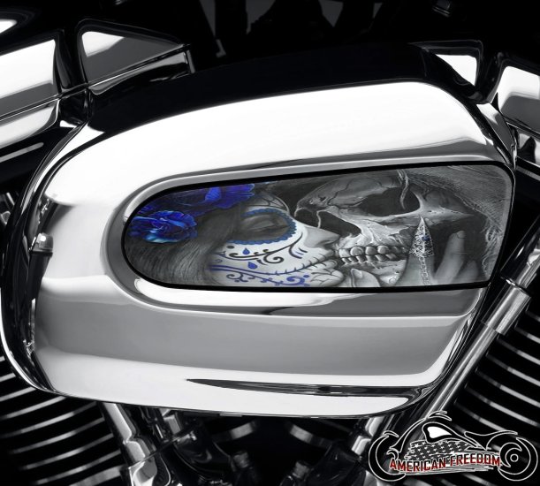 Harley Davidson Wedge Air Cleaner Insert - Death Kiss (Blue)