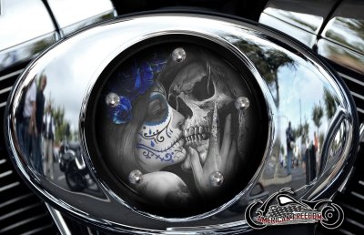 Custom Air Cleaner Cover - Death Kiss (Blue)