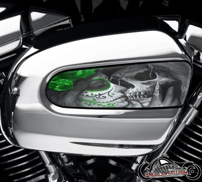Harley Davidson Wedge Air Cleaner Insert - Death Kiss (Green)
