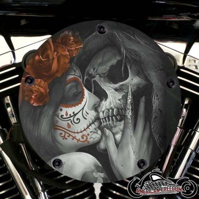 Harley Davidson High Flow Air Cleaner Cover -Death Kiss Orange