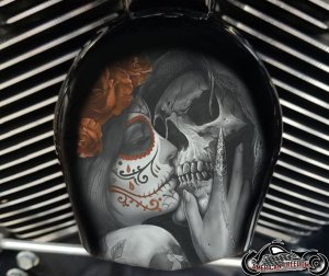 Custom Horn Cover - Death Kiss (Orange)