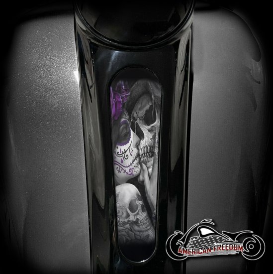 Harley 8 Inch Dash Insert - Death Kiss Purple