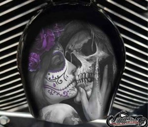 Custom Horn Cover - Death Kiss Purple
