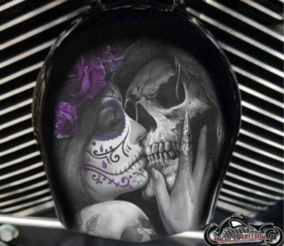 Custom Horn Cover - Death Kiss Purple