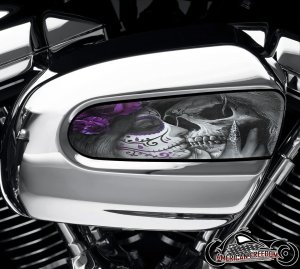 Harley Davidson Wedge Air Cleaner Insert - Death Kiss (Purple)