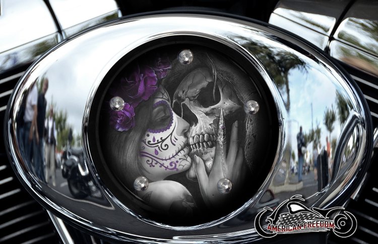 Custom Air Cleaner Cover - Death Kiss (Purple)