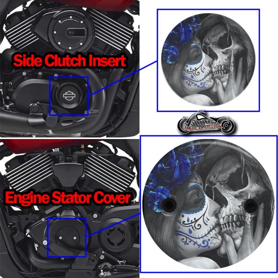 Harley Davidson XG500/XG750 2 Piece Set Death Kiss Blue